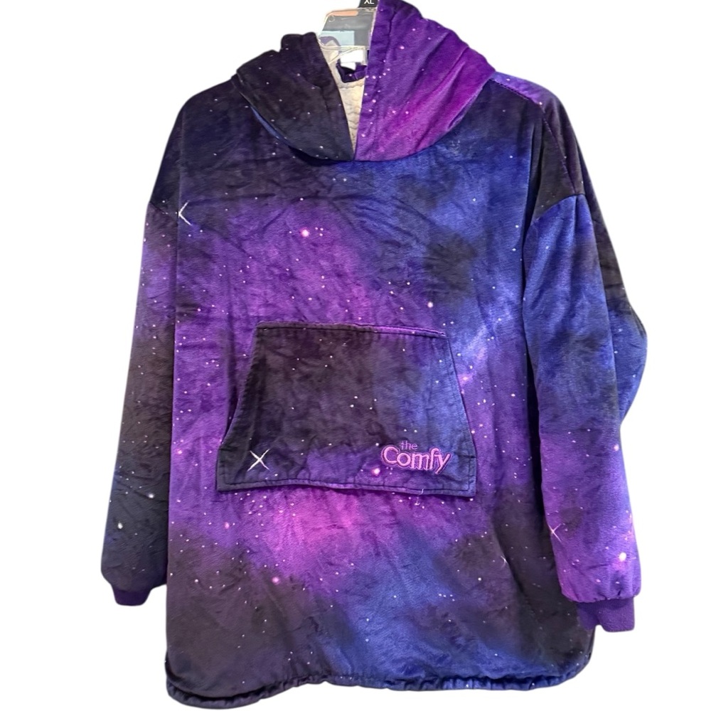 The Comfy Dream Hooded Wearable Blanket Galaxy Print, OS